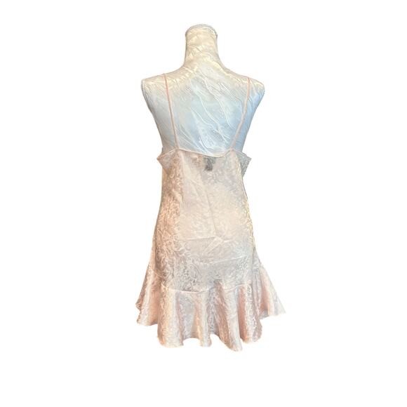Vintage Satin Mermaid Slip Dress Light Pink Medium Floral Jacquard Y2K Romantic - Picture 2 of 16